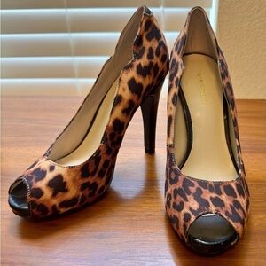Nine West Brown and Black Peep Toe Stiletto Heels